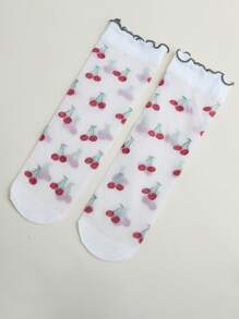 đôi tất nữ họa tiết hoa anh đào thoáng khí thời trang cho cuộc sống hàng ngày - Nhiều màu - Xem 1