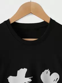 RueChic 男士卡通圖案T恤 - 黑色 - 查看 6