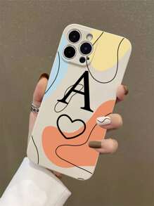 愛心和字母圖案防摔手機殼 - 彩色 - 查看 2