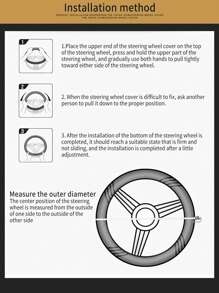汽车方向盘套 - PU材质，时尚镶钻 - 四季皆宜 - 跨境汽车把手套 - 汽车装饰 - 无内环 - 黑色 - 查看 4