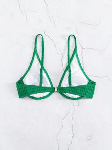 Solid Underwire Bikini Top - Green - View 2