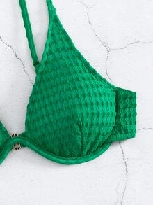 Solid Underwire Bikini Top - Green - View 3