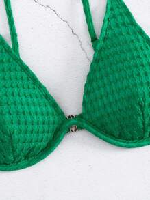 Solid Underwire Bikini Top - Green - View 4