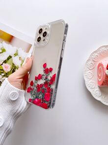 玫瑰花圖案直邊手機殼，適用於 iPhone 和 Samsung 手機 - 彩色 - 查看 3