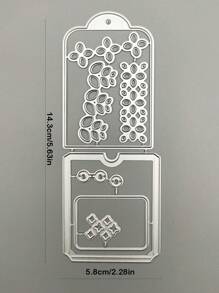 1入組幾何形狀切割模具極簡主義幾何設計碳鋼蝕刻模板工藝模具用於DIY - 銀色 - 查看 2