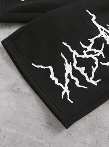 SHEIN 男孩龍圖案短褲 - 黑色 - 查看 6