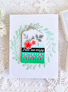 1入組幾何形狀切割模具極簡主義幾何設計碳鋼蝕刻模板工藝模具用於DIY - 銀色 - 查看 5