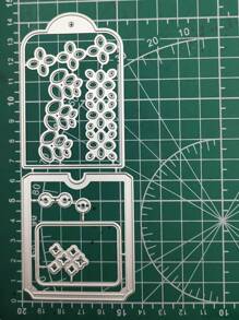 1入組幾何形狀切割模具極簡主義幾何設計碳鋼蝕刻模板工藝模具用於DIY - 銀色 - 查看 6