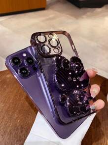 Ốp Điện Thoại Trong Suốt Có Gương Lật & Giấy Long Lanh Tương Thích Với iPhone15/15Plus/15Pro/15Promax - Màu tím - Xem 4