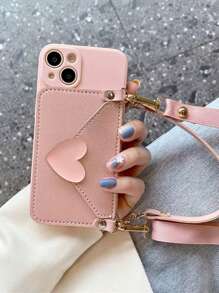 Multipurpose Phone Case With Shoulder Strap, Carrying Handle, Card Slot And Coin Pouch Compatible With Iphone 15pro Max, Compatible With Xiaomi, Compatible With Huawei, Compatible With Samsung Protective Cover,International Version, Not The Domestic Version - Pink - View 4