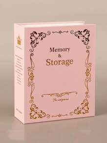 1 pieza unicolor en relieve de letra foto vintage de gran capacidad foto Funda de tarjeta para Tarjeta almacenamiento - Rosa - Ver 1