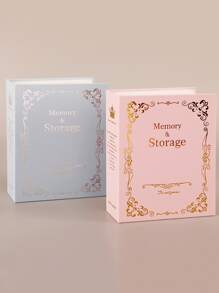 1 pieza unicolor en relieve de letra foto vintage de gran capacidad foto Funda de tarjeta para Tarjeta almacenamiento - Rosa - Ver 2