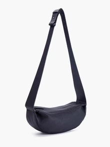 Donnain Black Genuine Leather Sling Bag Women Stylish Crescent Chest Bag Hobo Bag - Black - View 2