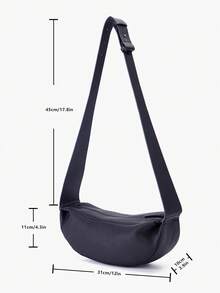 Donnain Black Genuine Leather Sling Bag Women Stylish Crescent Chest Bag Hobo Bag - Black - View 4