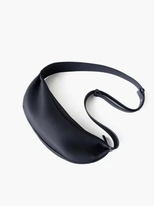 Donnain Black Genuine Leather Sling Bag Women Stylish Crescent Chest Bag Hobo Bag - Black - View 6