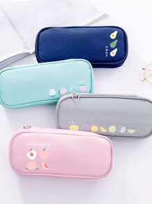 1pc Simple Peach Shaped Pencil Case (random Color)