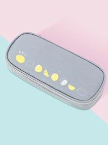 1pc Simple Peach Shaped Pencil Case (random Color)