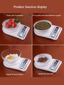 Cân điện tử nhà bếp bằng nhựa 1 cái - trắng - Xem 5