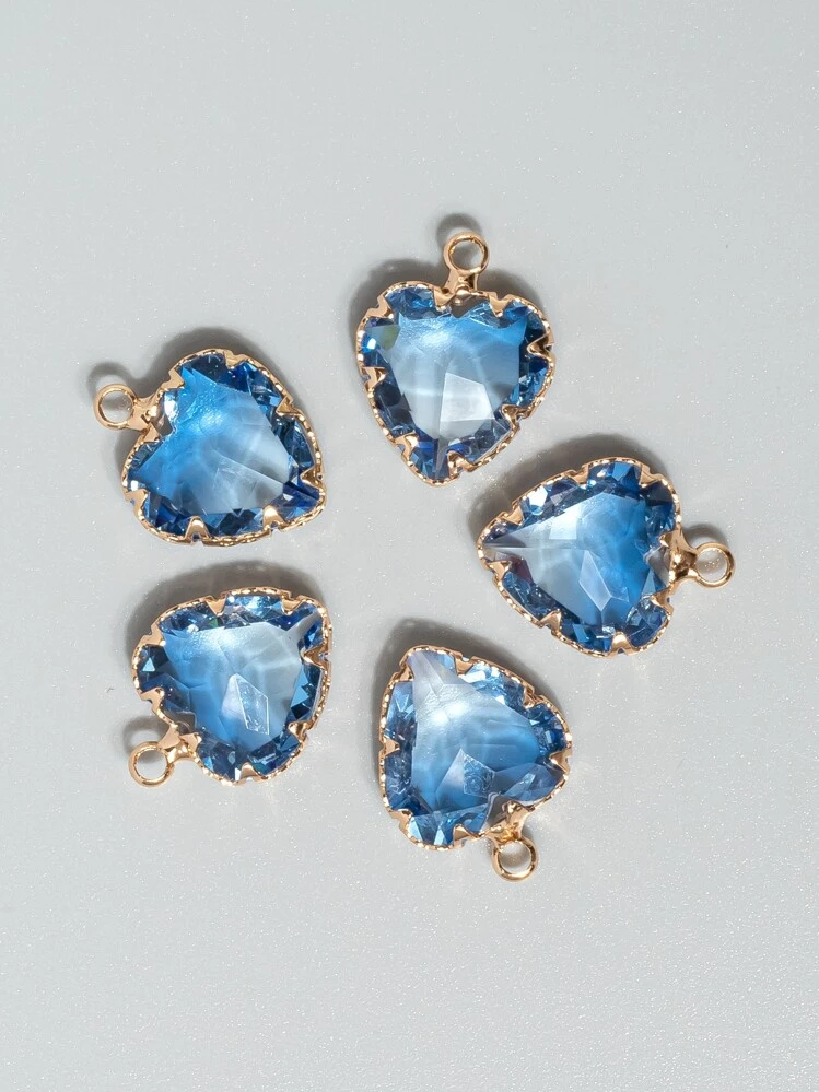 5pcs/set Fashionable Heart DIY Pendant For Women For DIY Jewelry Making - Multicolor - View 1