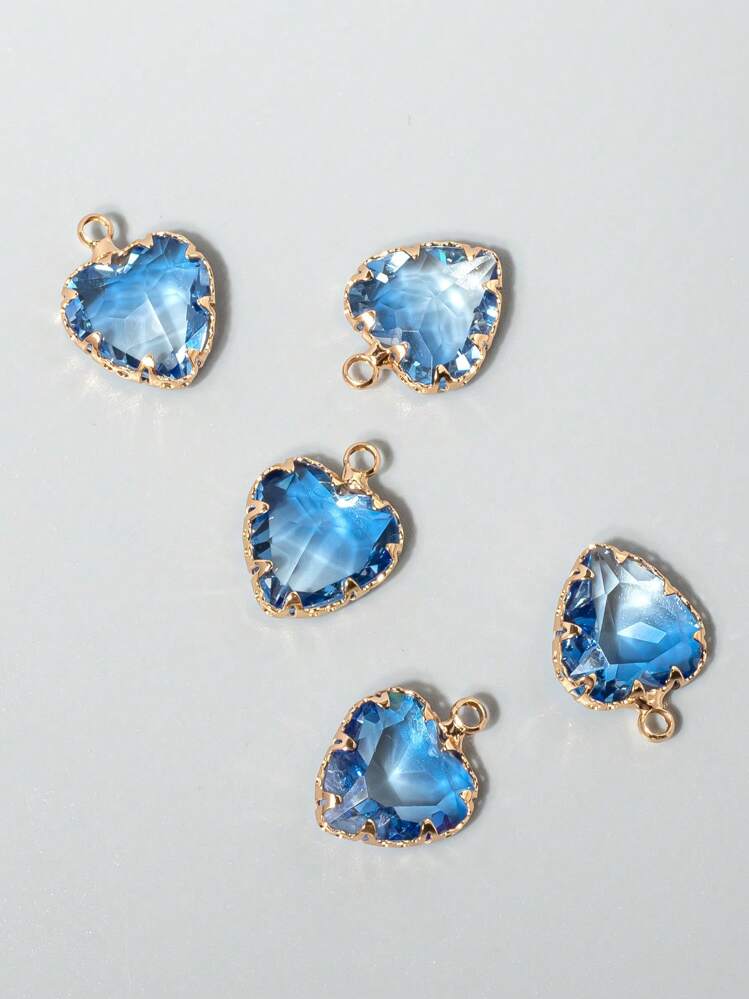 5pcs/set Fashionable Heart DIY Pendant For Women For DIY Jewelry Making - Multicolor - View 2