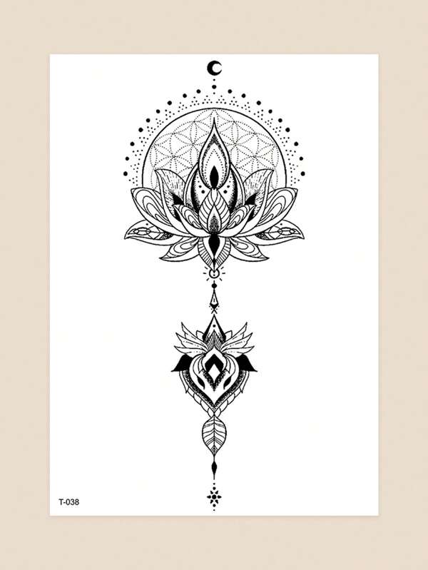 1sheet Flower Pattern Tattoo Sticker