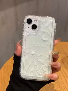 Floral Pattern Clear Phone Case Compatible With iPhone 15/15Pro/15Plus/15Promax - Multicolor - View 3