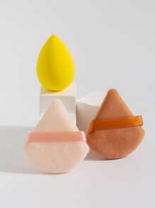 1支化妝海綿和2支粉撲 - 彩色 - 查看 1