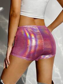 SHEIN ICON Zip Fly Shorts - Pink - View 2