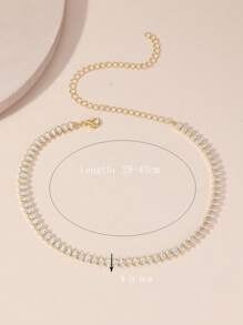 1 collar de circonia con forma de ojo de caballo geométrico para mujer, versátil para ocasiones diarias y formales