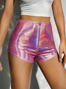 SHEIN ICON Zip Fly Shorts - Pink - View 7