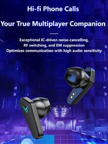 通话防噪低延迟运动无线耳机 - 黑色 - 查看 6