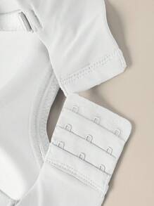 Sujetador casual sin espalda de tela blanca con un ligero estiramiento para mujeres - Blanco - Ver 2