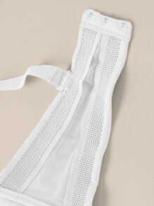 Sujetador casual sin espalda de tela blanca con un ligero estiramiento para mujeres - Blanco - Ver 6