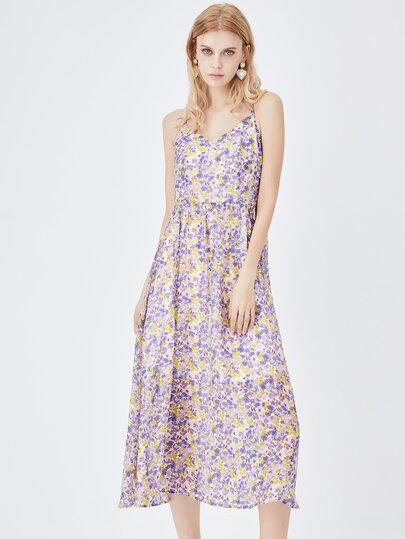 JAZZEVAR Ditsy Floral Print Cami Dress Sundress