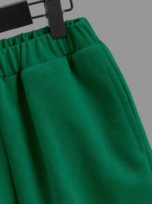 SHEIN Leap Crew Cậu bé Tween In Gấu Áo thun & quần đùi - màu xanh lá - Xem 3