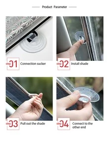 Sombrilla ventosa retractable de coche - Plateado - Ver 4