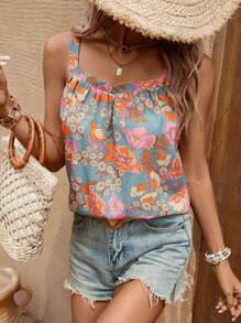 SHEIN VCAY 印花寬帶上衣 - 彩色 - 查看 5