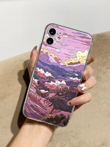 山峦彩绘手机壳，国际版，非国内版 - 彩色 - 查看 2