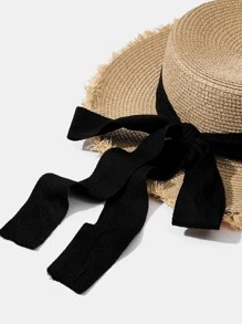 SHEIN VCAY Bow Decor Straw Hat Boho,School
