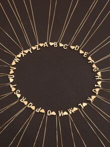 字母裝飾項鍊 - 金黃色 - 查看 1