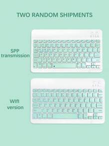 10-Inch Wireless Bluetooth Mini Silent Keyboard, Compatible With Smartphones, IPads, 3 Systems, 150mAh Battery Capacity - Mint Green - View 5