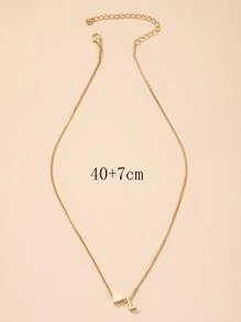 字母裝飾項鍊 - 金黃色 - 查看 4