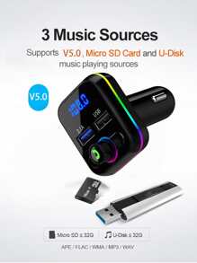 1入組多功能車載充電器 - 黑色 - 查看 4