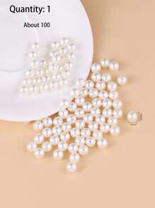 100pcs Faux Pearl DIY Jewelry Accessory - Beige - View 4