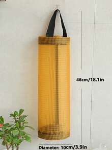 1pc Black Trash Bag Storage Bag, Polyester Kitchen Storage Bag For Kitchen - Yellow - View 8