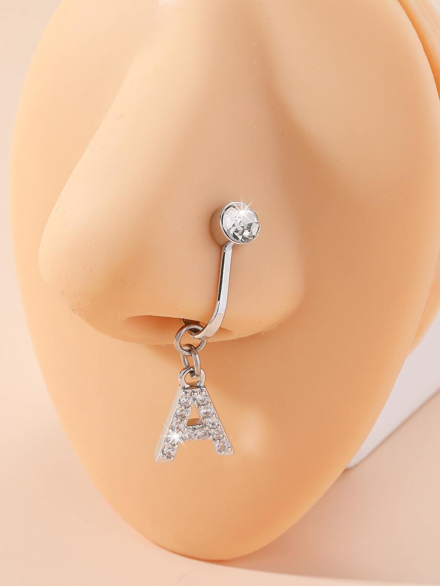 Đính Đá Cubic Zirconia Quyến Rũ Chữ Charm Mũi Vòng Đeo Tay Cho Phụ Nữ Để Trang Trí Hàng Ngày - Bạc - Xem 1