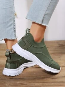 女士透氣低幫運動戶外運動鞋 - 綠色 - 查看 2