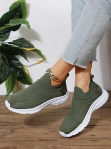 女士透氣低幫運動戶外運動鞋 - 綠色 - 查看 6