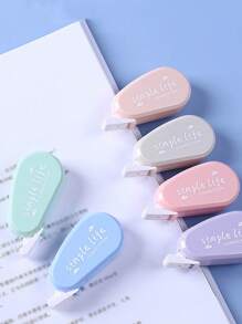 6pcs Mixed Color Mini Correction Tape, Simple Portable Whiteout Correction Tape For School Student, Office - Multicolor - View 3