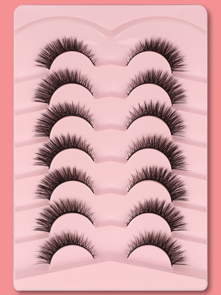 7pairs Separated False Eyelashes Strip Lashes, Lashes, Eyelashes, Fake Lashes - Black - View 9